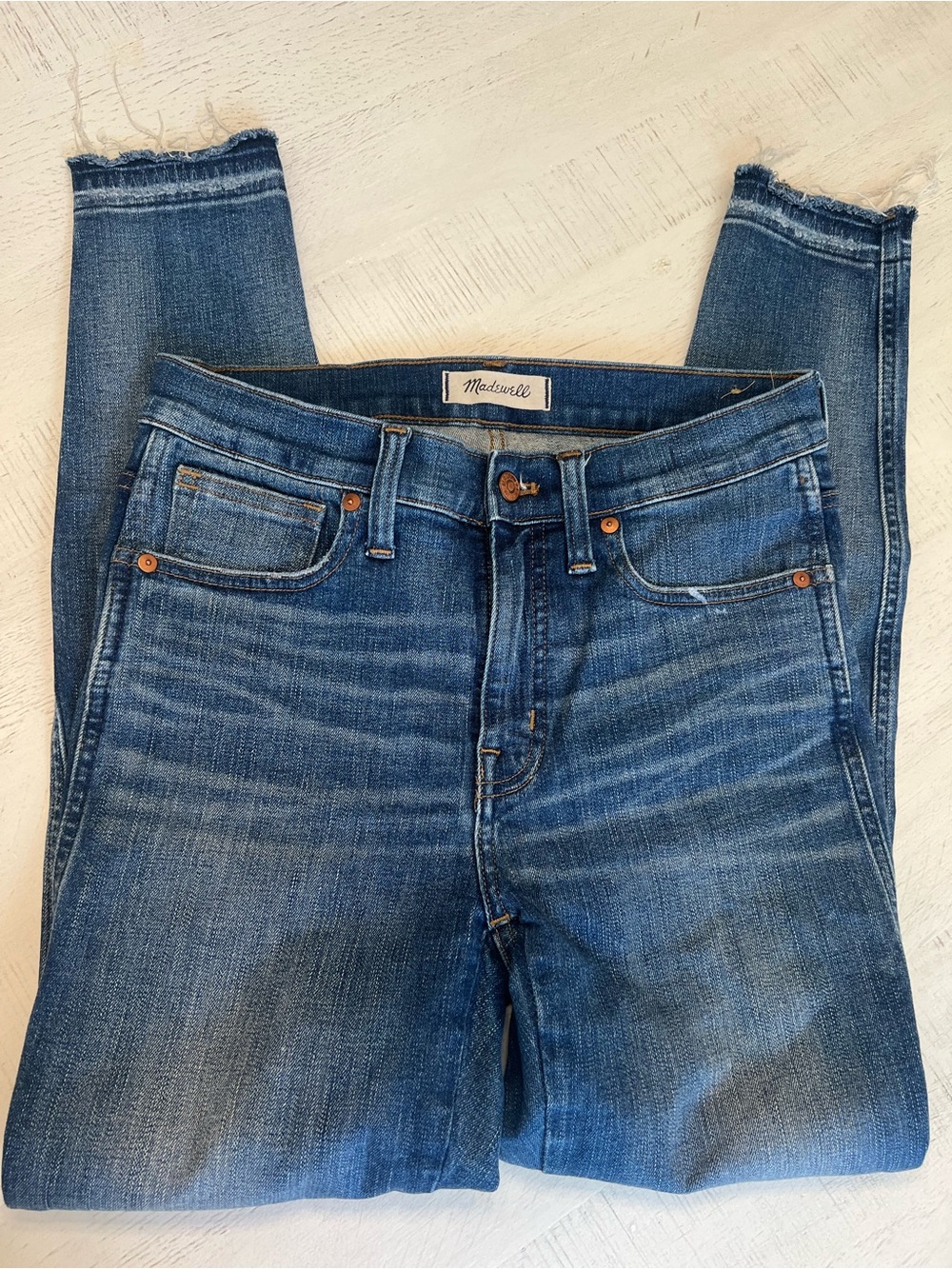 Madewell High-Rise Skinny Jeans with Frayed Hem - Picture 2 of 7
